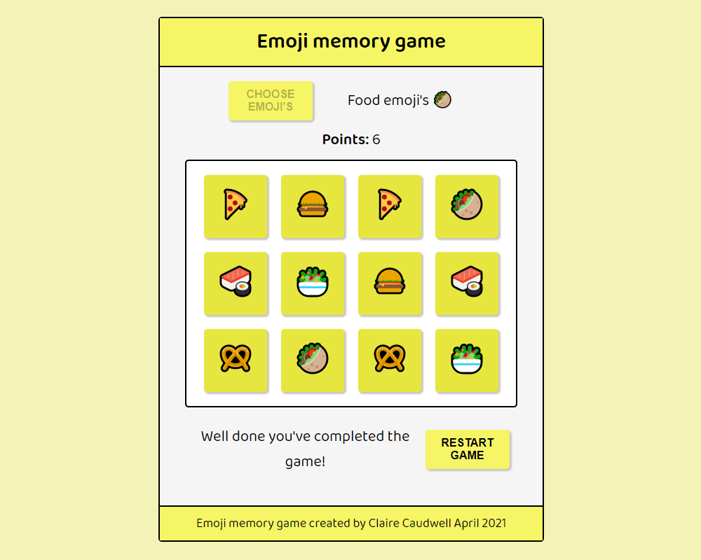 Emoji memory game image